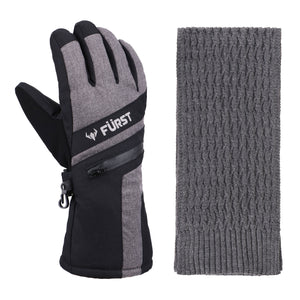 Men's Storm Touchscreen Winter Gloves and Scarf Set (Grey)