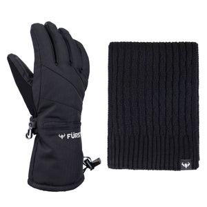 Women's Storm Touchscreen Winter Gloves and Scarf Set (Black)